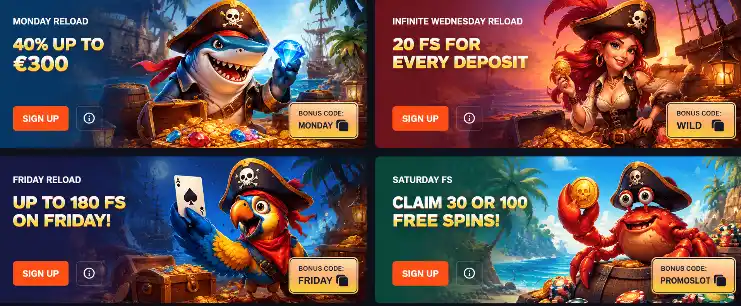 crashpirate casino reload bonuses